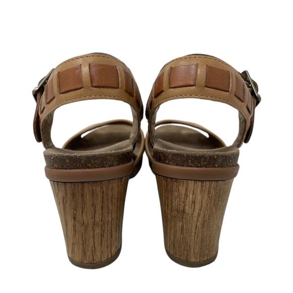 Dansko Debby Sandals Leather Woven Raffia Brown Size 40 Boho Chic Mediterranean - Picture 8 of 15
